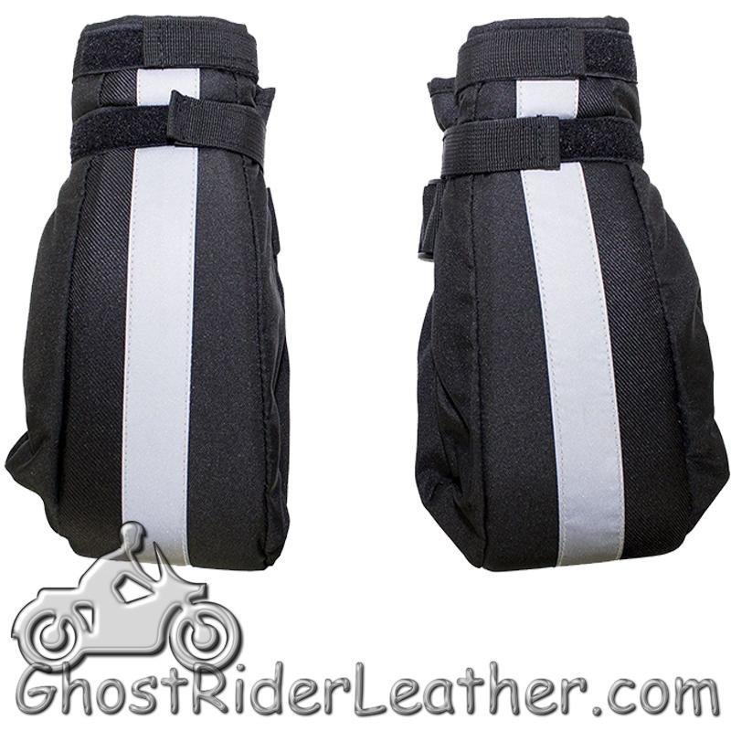 Black Polyester Motorcycle Handlebar Mitts - GRL-HW650-DL - Image 2