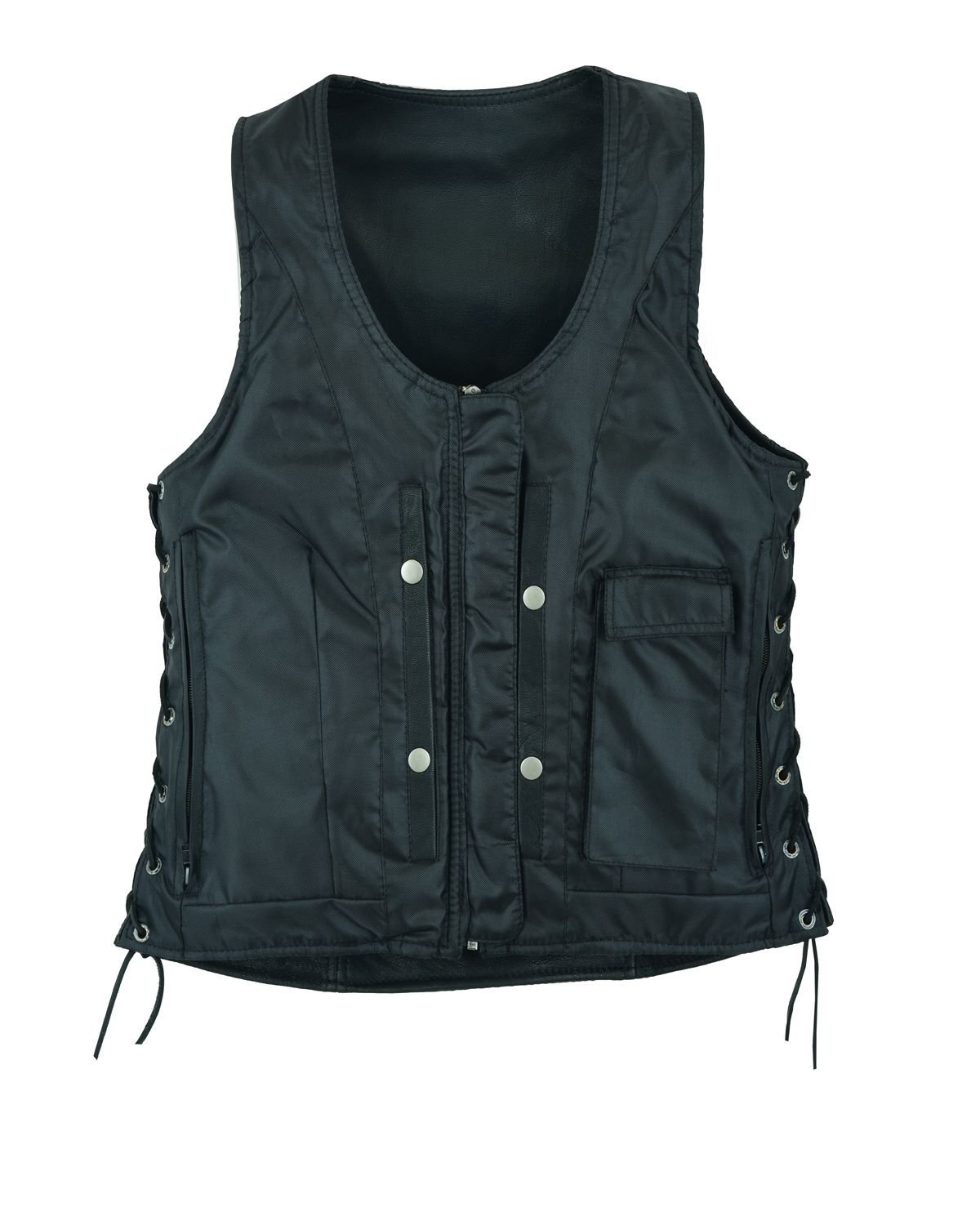 Leather Vest - Women's - Concealed Gun Pockets - Grommets - LV8530-07-DL - Image 5