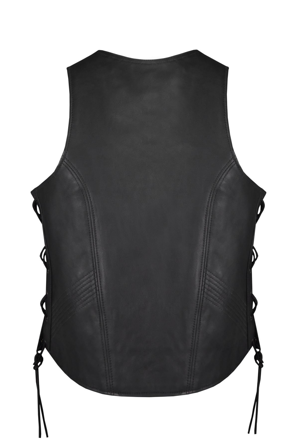 Leather Vest - Women's - Concealed Gun Pockets - Zipper - LV8545-88-DL - Image 2