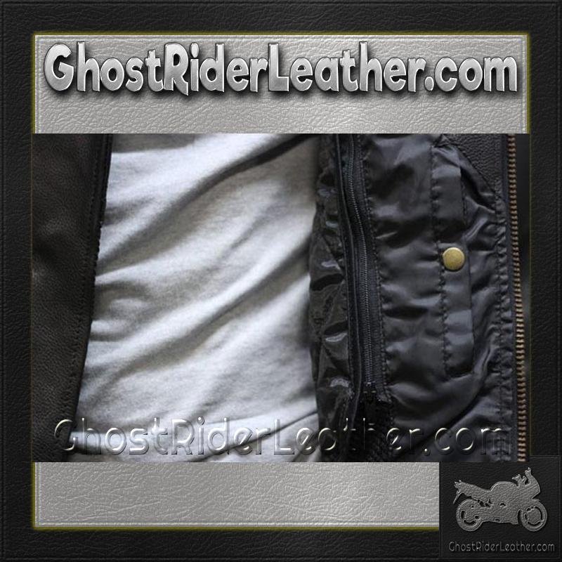 Leather Motorcycle Jacket - Men's - Premium Braid - Pistol Pete - MJ708-DL - Image 6