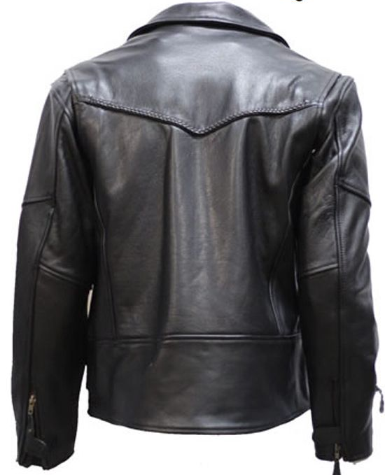 Leather Motorcycle Jacket - Men's - Braid - Pistol Pete - MJ708-SS-DL - Image 2