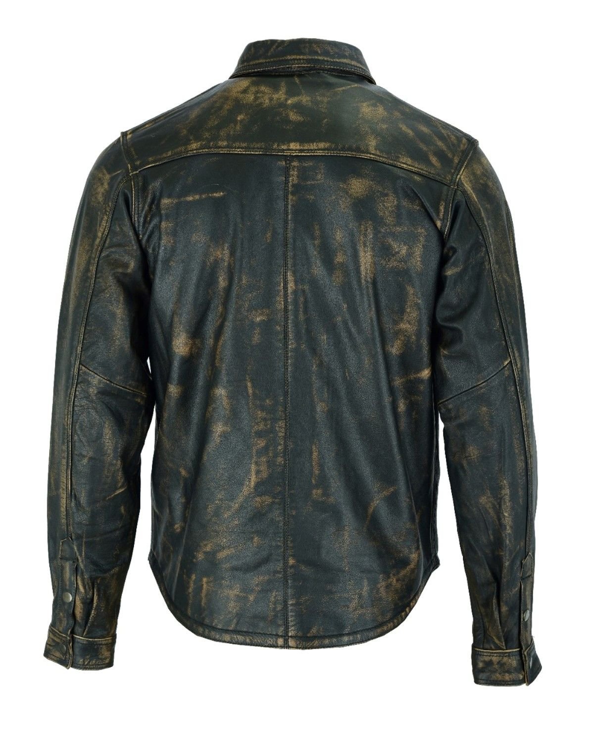 Leather Shirt - Men's - Distressed Brown - Up To 3XL - Concealed Carry Pockets - MJ777-12L-NEW-DL - Image 5