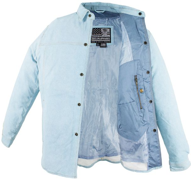 Leather Shirt -Men's - Blue - Snap Closure - Men's - Up To Size 5XL - MJ777-15-DL - Image 4