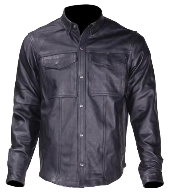 Leather Shirt - Men's - Concealed Carry Pockets - MJ777-07-DL