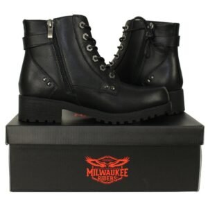 Motorcycle Boots - Women's - 6 Eyes and Side Zipper - MR-BTL7000-DL