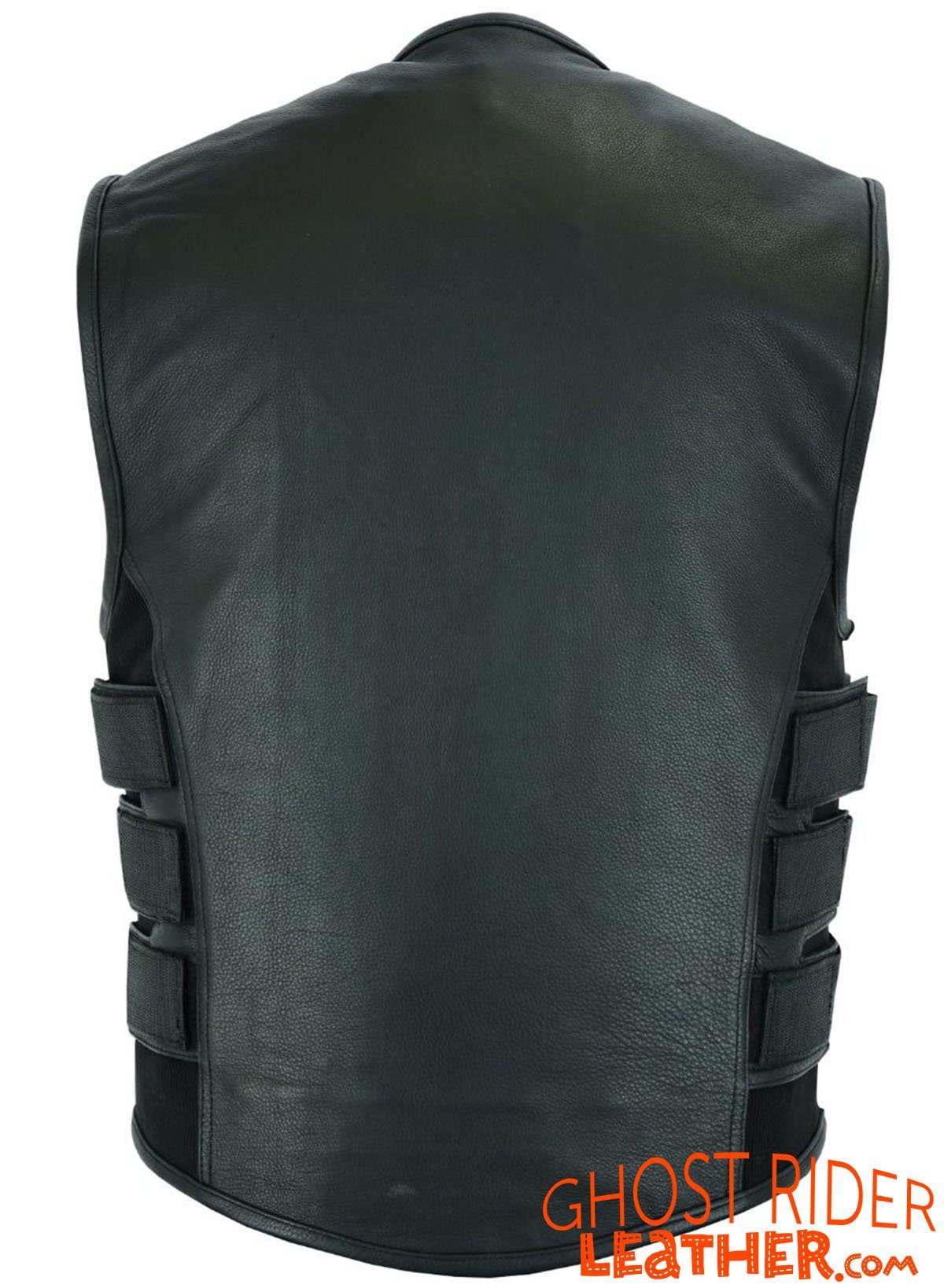 Leather Motorcycle Vest - Men's - Up To Size 5XL - Tactical - SWAT - MR-MV315-11-DL - Image 10