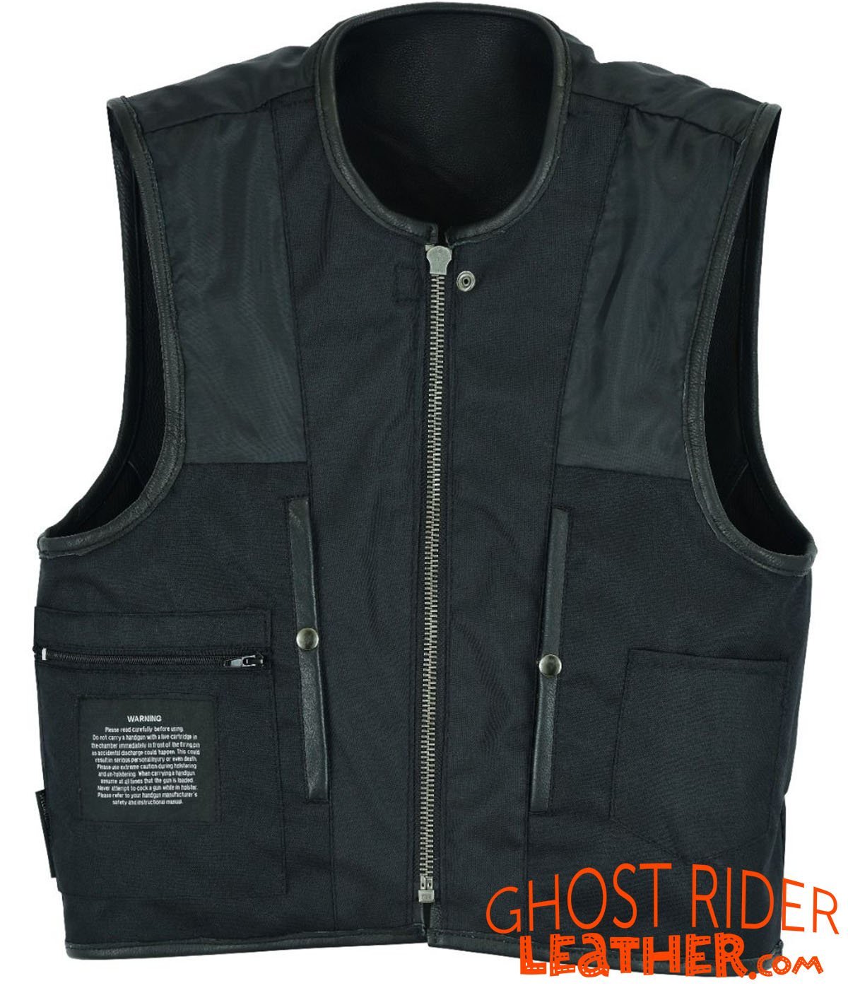 Leather Motorcycle Vest - Men's - Up To Size 5XL - Tactical - SWAT - MR-MV315-11-DL - Image 8