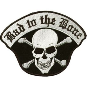 Vest Patch - Bad To The Bone Skull Crossbones - PAT-C221-DL