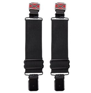Pair of Biker Boot Clips - Rebel Flag - Confederate Flag - PK63-DL