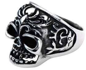 Fish Tail Skull Biker Ring - Stainless Steel - Biker Jewelry - Biker Ring - R145-DS