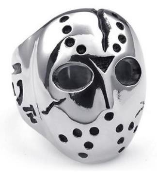 Jason Face Biker Ring - Stainless Steel - Biker Jewelry - Biker Ring - R192-DS