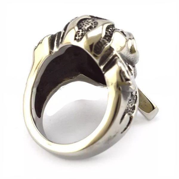 Skull Biker Ring - Stainless Steel - Biker Jewelry - Biker Ring - R3001-DS - Image 3