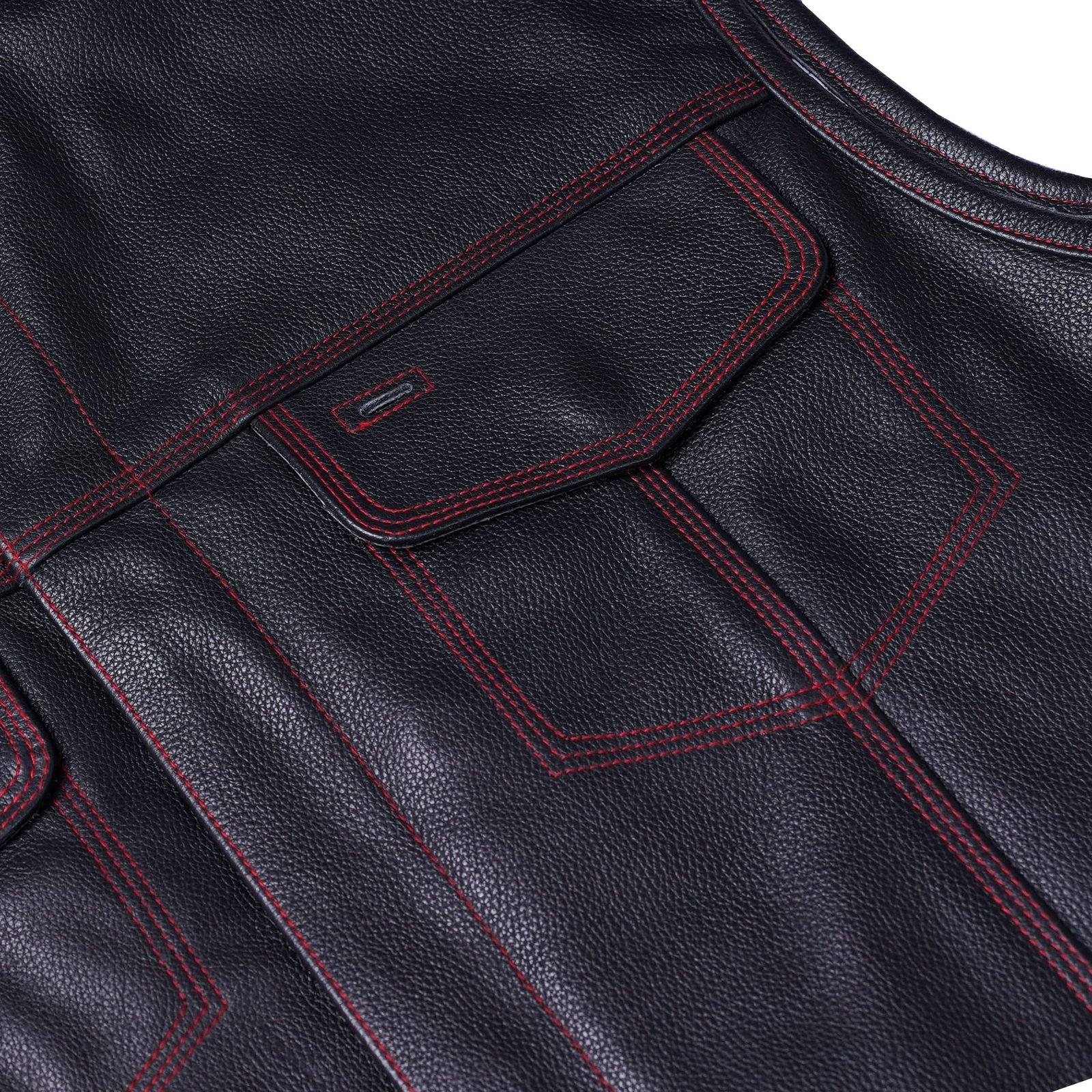 American Pride - Men's Leather Vest with USA Flag Lining