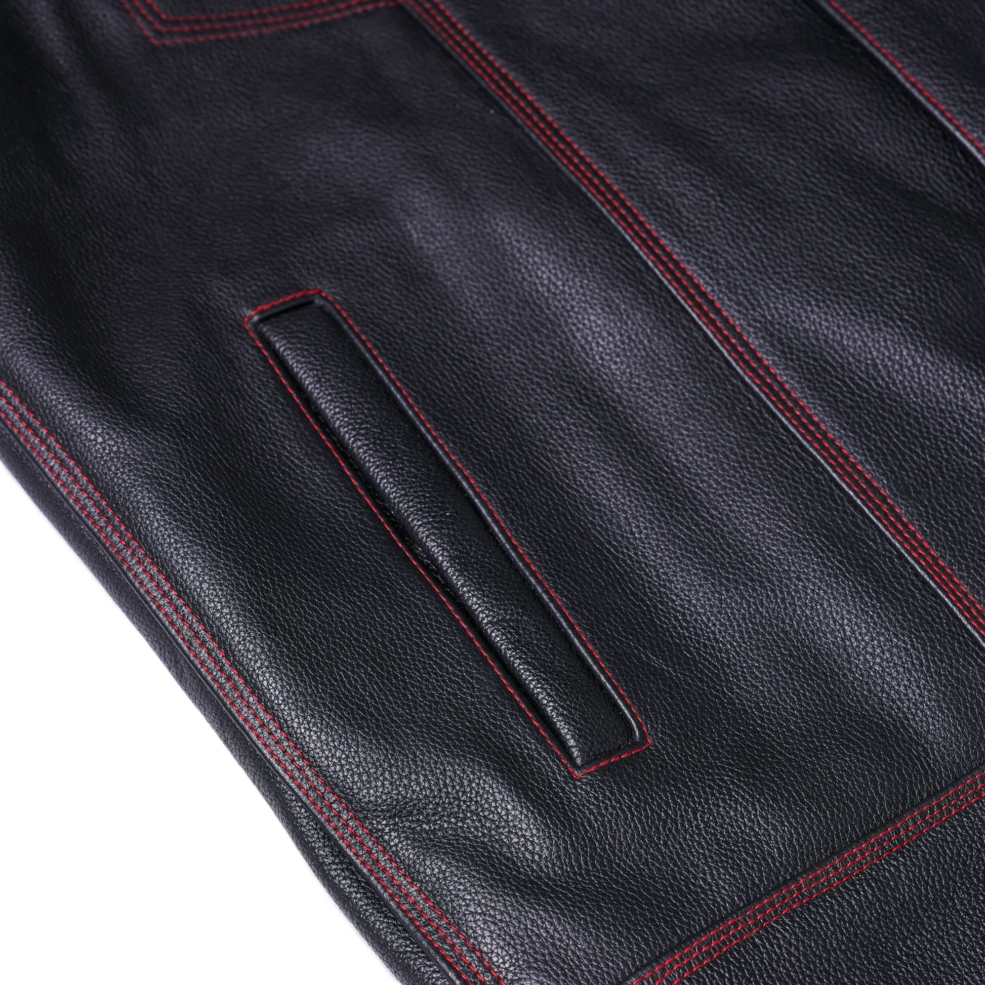 American Pride - Men's Leather Vest with USA Flag Lining