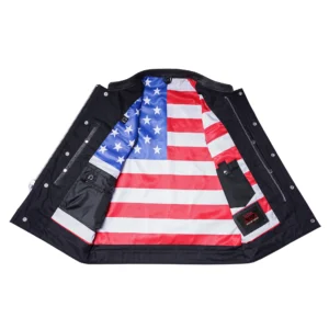 RC165-MENS-PRIDE-PATRIOTIC-VEST-FLAG-LINER-4 American Pride - Men's Leather Vest with USA Flag Lining