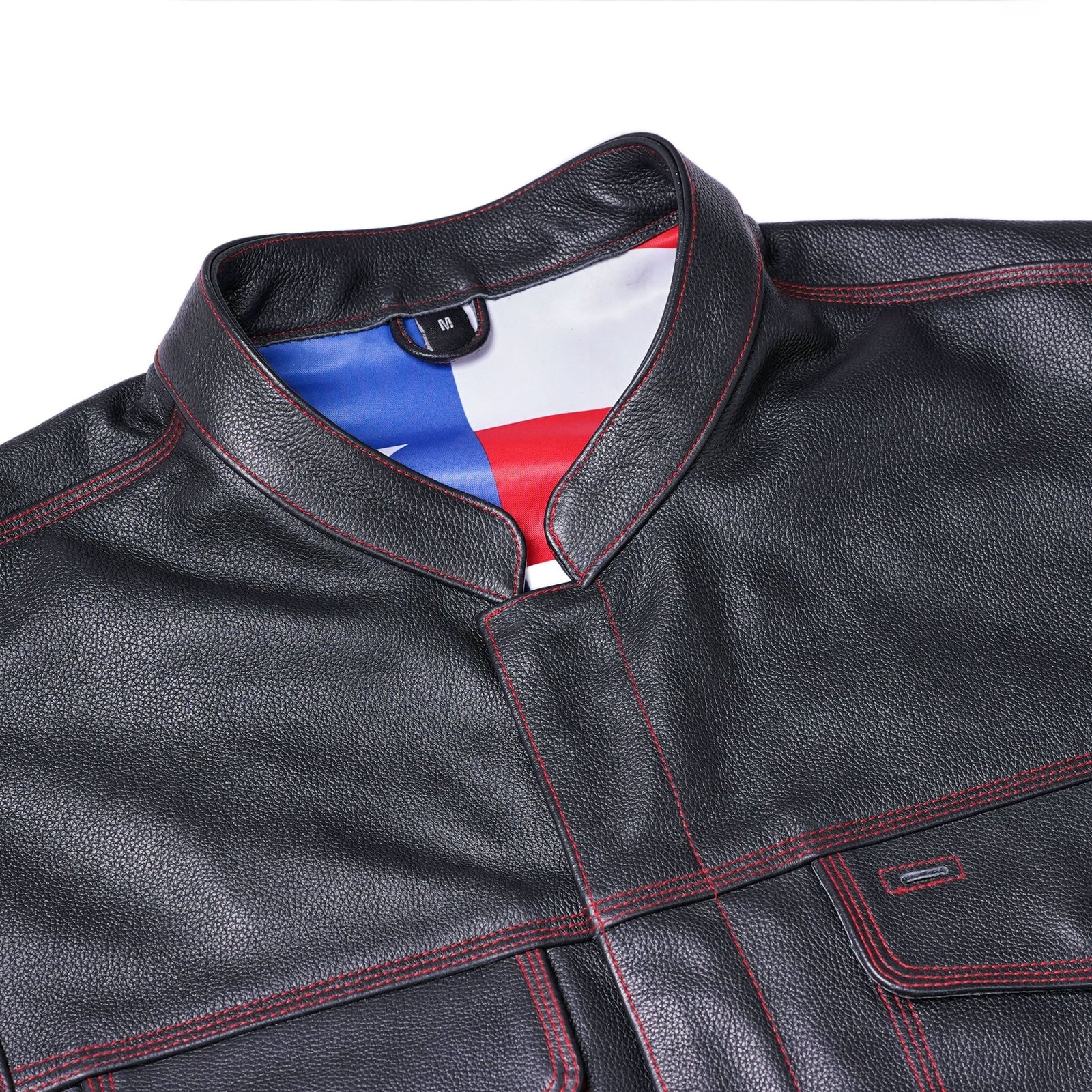 American Pride - Men's Leather Vest with USA Flag Lining