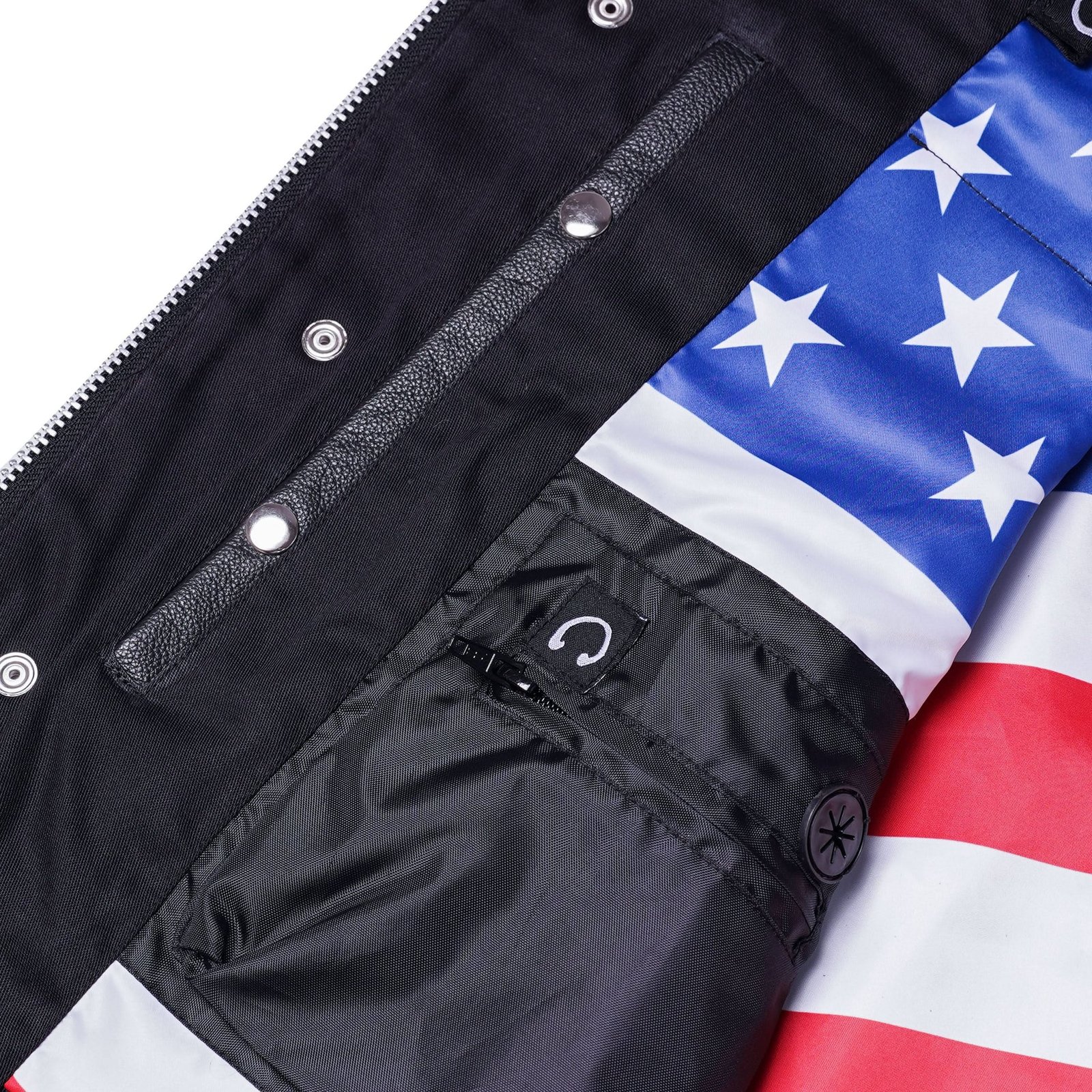 American Pride - Men's Leather Vest with USA Flag Lining