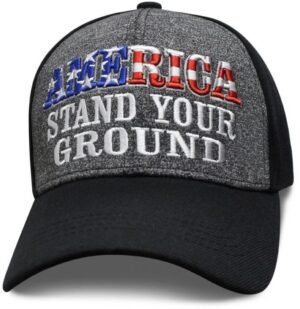 America Stand Your Ground - Baseball Cap - Black and Heather - SKU SAMSTD-DS