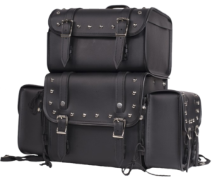 Large Sissy Bar Bag with Studs For Motorcycle Storage - SKU SB3-DL