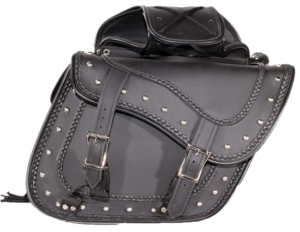 Saddlebags - PVC - Braid and Studs - Zip Off - SD1485-PV-DL