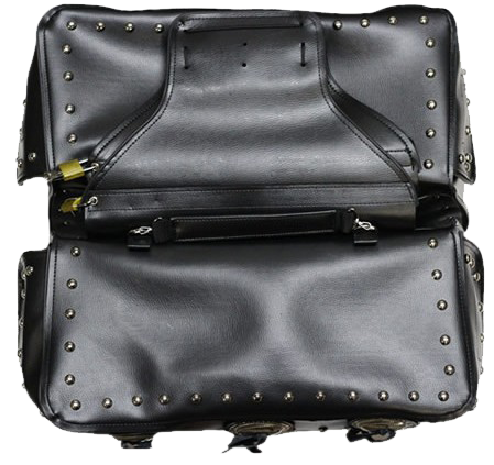 Saddlebags - PVC - Large - Conchos - Studs - Motorcycle Luggage - SD4000-PV-DL - Image 2