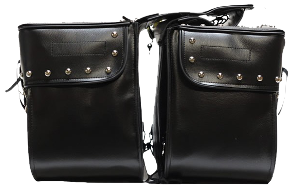 Saddlebags - PVC - Large - Conchos - Studs - Motorcycle Luggage - SD4000-PV-DL - Image 3