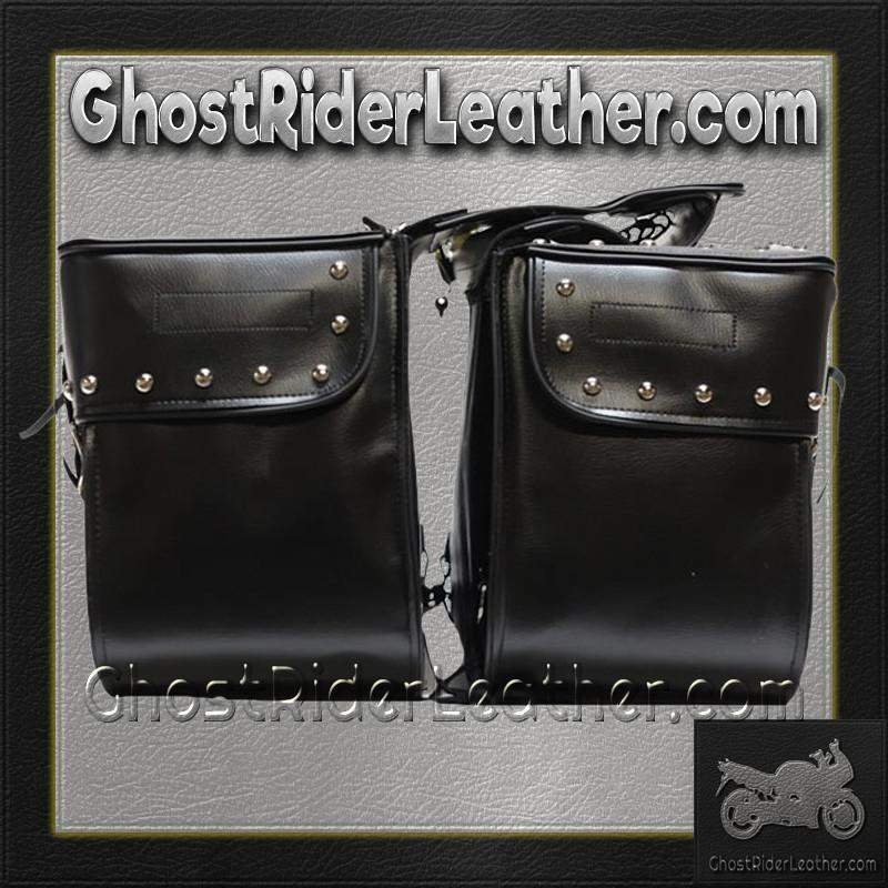 Saddlebags - PVC - Large - Conchos - Studs - Motorcycle Luggage - SD4000-PV-DL - Image 5