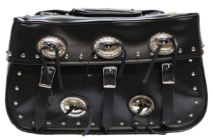 Saddlebags - PVC - Large - Conchos - Studs - Motorcycle Luggage - SD4000-PV-DL