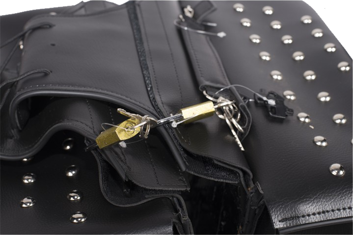 Saddlebags - PVC - Fringe - Studs - Lock - SD4030-PV-DL - Image 5