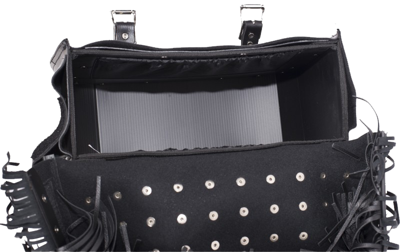 Saddlebags - PVC - Fringe - Studs - Lock - SD4030-PV-DL - Image 3