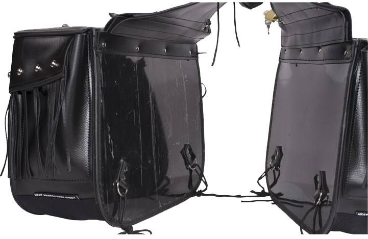 Saddlebags - PVC - Fringe - Studs - Lock - SD4030-PV-DL - Image 2