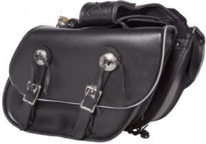 Saddlebags - Reflective Trim - Slanted - Motorcycle Luggage - SD4039-PV-DL