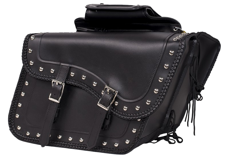 Saddlebags - Studs - Motorcycle Luggage - SD4054-BLK-PV-DL