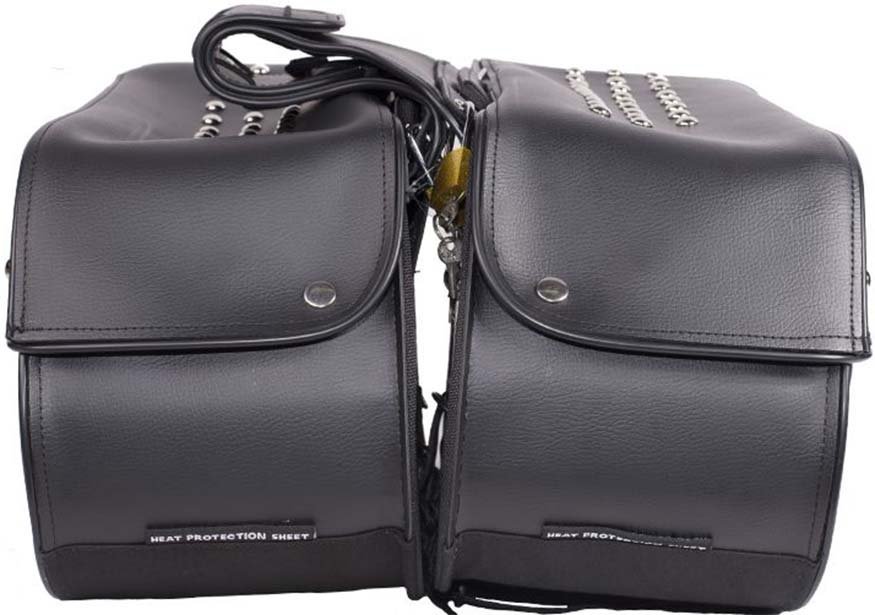 Saddlebags - PVC - Studs - Motorcycle Luggage - Large - SD4068-PV-DL - Image 6