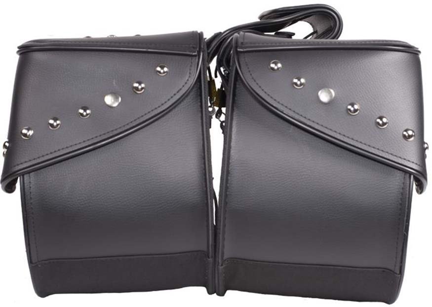 Saddlebags - PVC - Studs - Motorcycle Luggage - Large - SD4068-PV-DL - Image 2