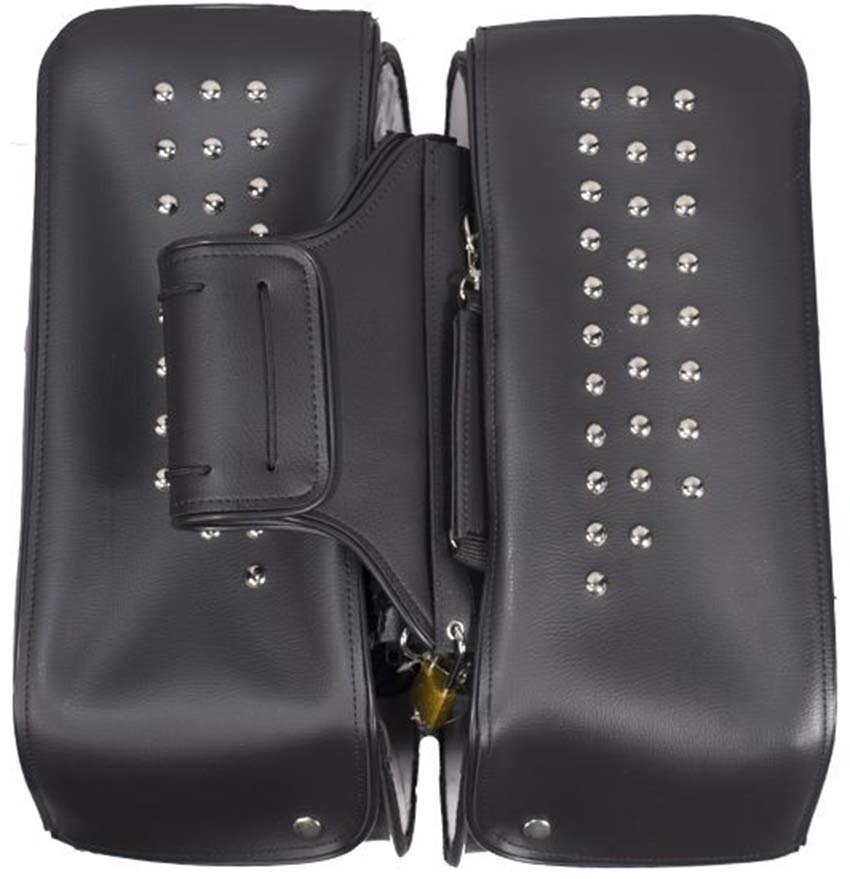 Saddlebags - PVC - Studs - Motorcycle Luggage - Large - SD4068-PV-DL - Image 7