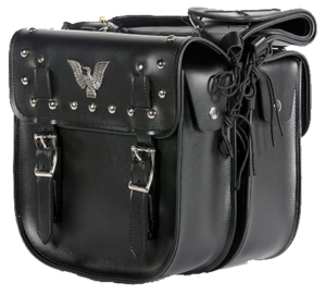 Saddlebags - PVC - Studs and Eagle - Lock - Motorcycle - SD4071-PV-DL