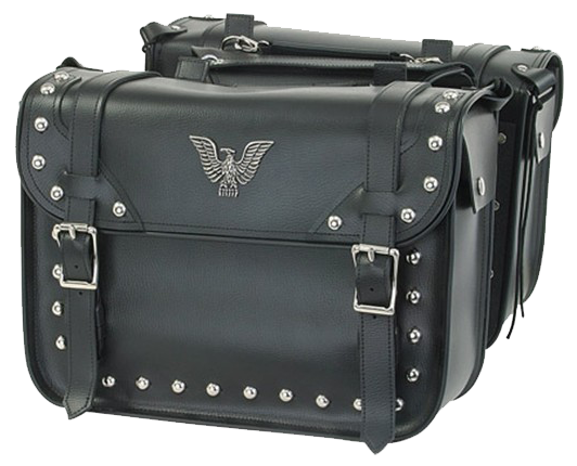 Saddlebags - PVC - Studs - Eagle - Motorcycle Storage - SD4076-PV-DL
