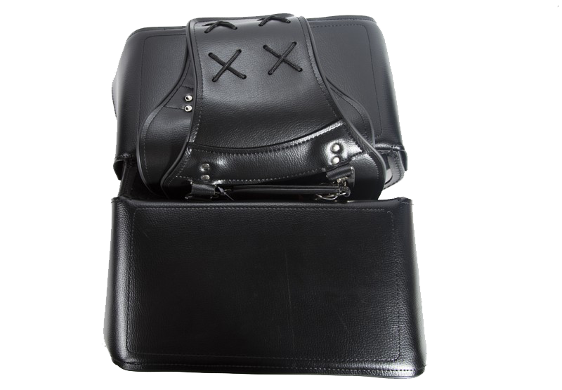Saddlebags - PVC - Black - Motorcycle Storage - SD4079-PV-DL - Image 3