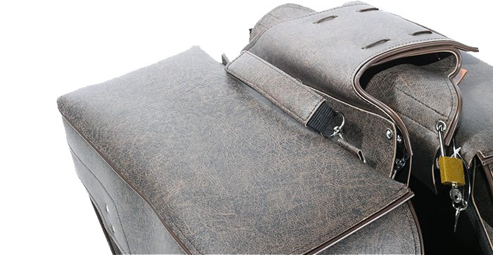 Saddlebags - Brown PVC - Zip Off - Lock - SD4082-BROWN-PV-DL - Image 3