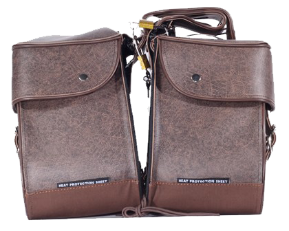 Saddlebags - Brown PVC - Zip Off - Lock - SD4082-BROWN-PV-DL - Image 2