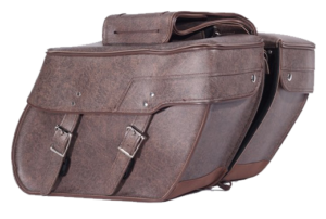 Saddlebags - Brown PVC - Zip Off - Lock - SD4082-BROWN-PV-DL