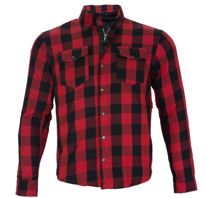 Flannel Motorcycle Shirt - Men's - Armor - Up To Size 5XL - Red Black Plaid - SHR11-CC-DL - Image 9