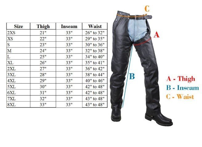 Leather Chaps - Thigh Stretch - Brown - Up To 9XL - Men or Women - C332-BROWN-DL - Image 3