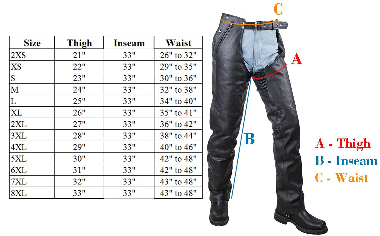 Leather Motorcycle Chaps - Men's - Up To 8XL - Naked Distressed Brown - C4334-12-DL - Image 4