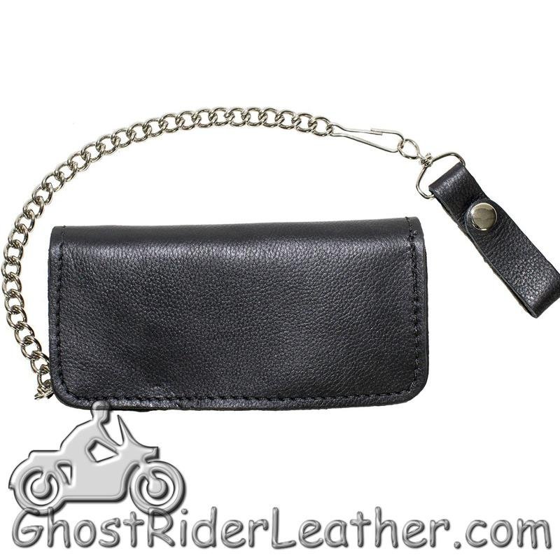 7.75 inch Heavy Duty Black Leather Chain Wallet - American Pride - Bifold - SKU GRL-WALLET3-11HD-DL - Image 2