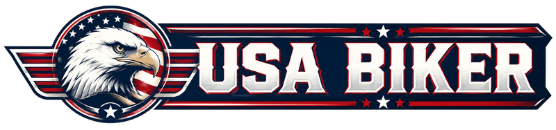 Logo for USABiker.org, a Biker Leather Apparel Store.