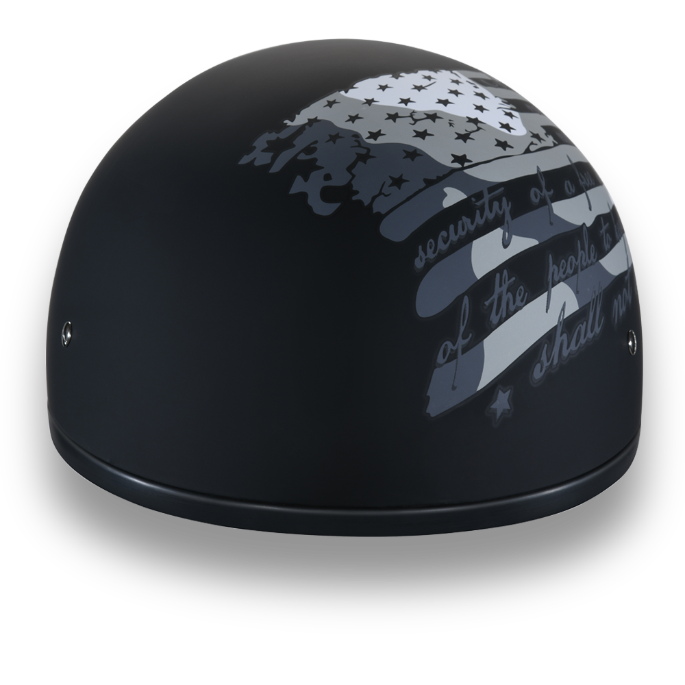 DOT Motorcycle Helmet - 2nd Amendment - Black - Guns - Shorty - D6-SA-DH - Image 4
