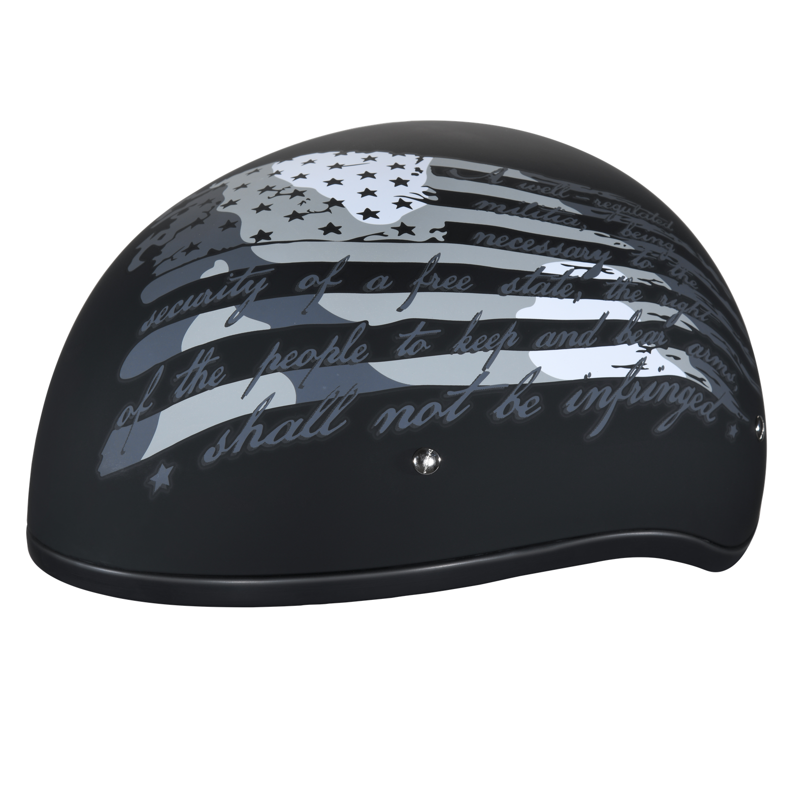 DOT Motorcycle Helmet - 2nd Amendment - Black - Guns - Shorty - D6-SA-DH - Image 2