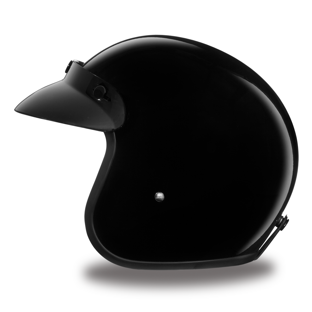DOT Motorcycle Helmet - Dull or Gloss Black - Open Face - 3/4 - DC1-B-A-DH - Image 9
